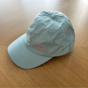 Puma Women’s Light Blue Hat with Pink Logo, Running/Workout